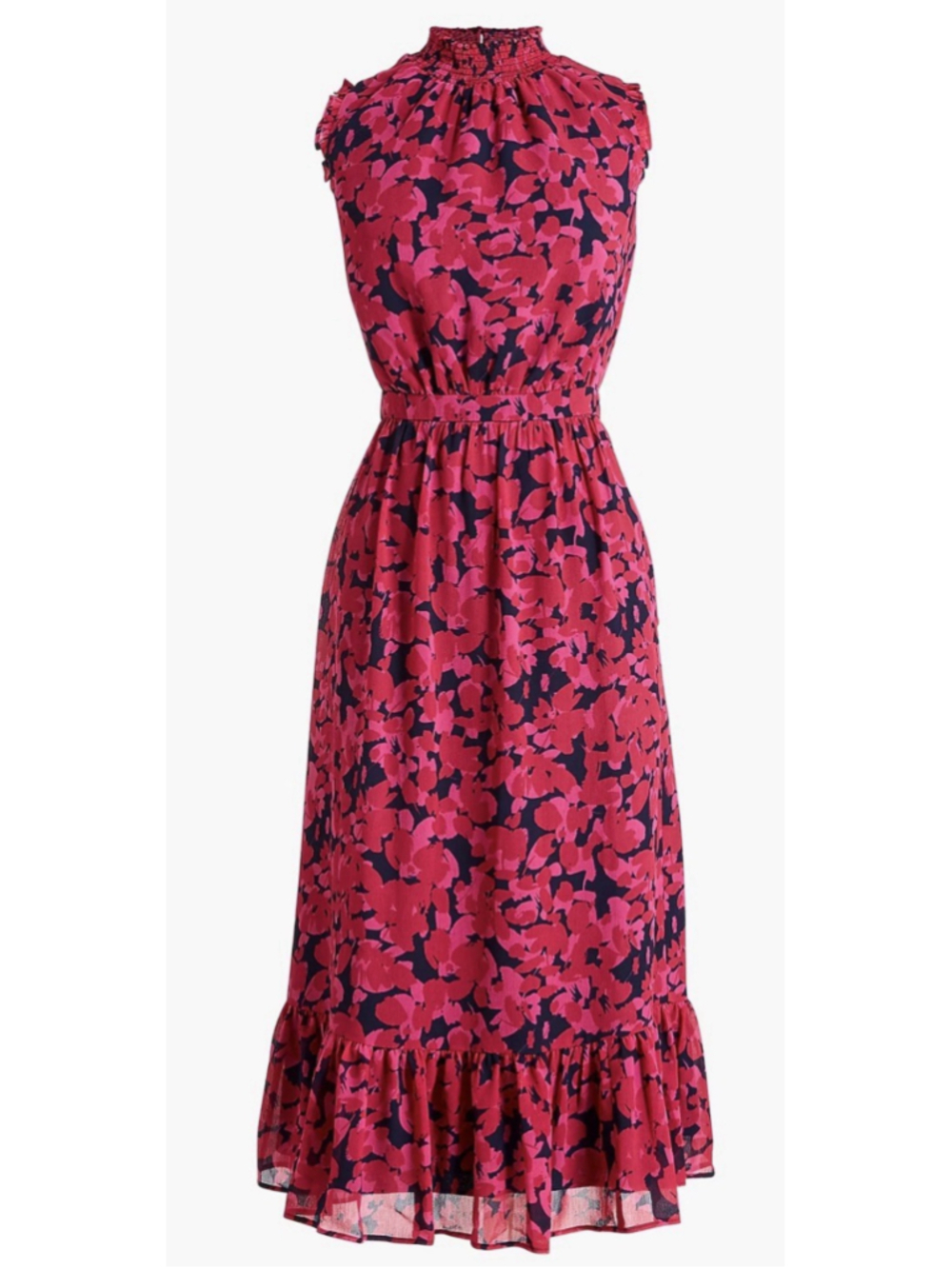 J Crew Dress Pink Blue 6 Small Floral A Line Sheath Sleeveless